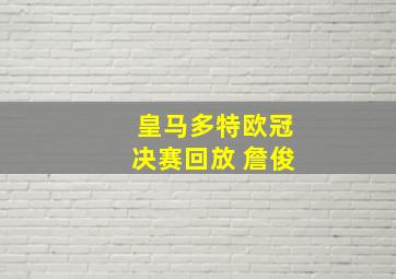 皇马多特欧冠决赛回放 詹俊